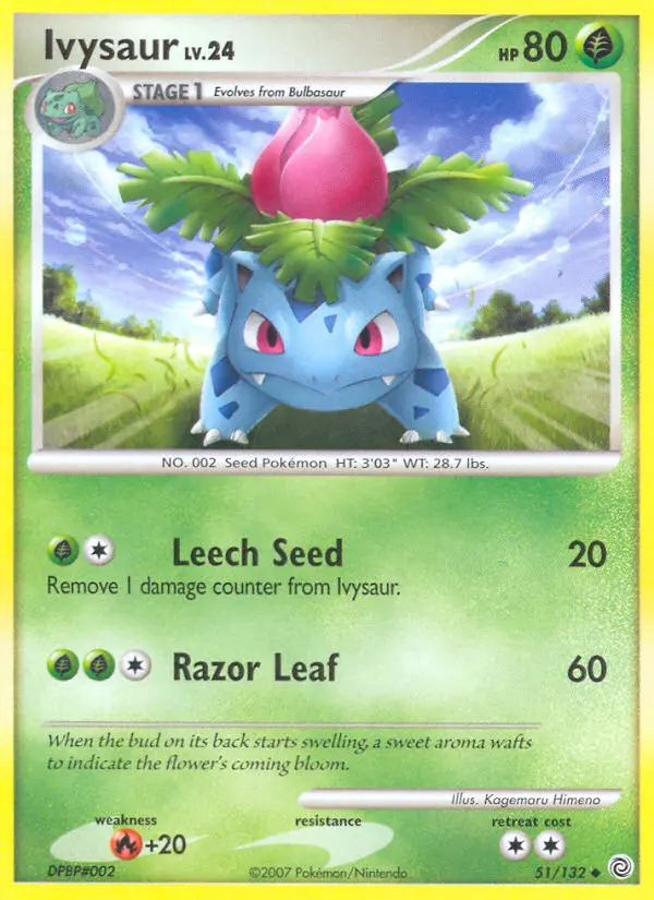 Ivysaur Uncommon Pokemon card #51 from Secret Wonders