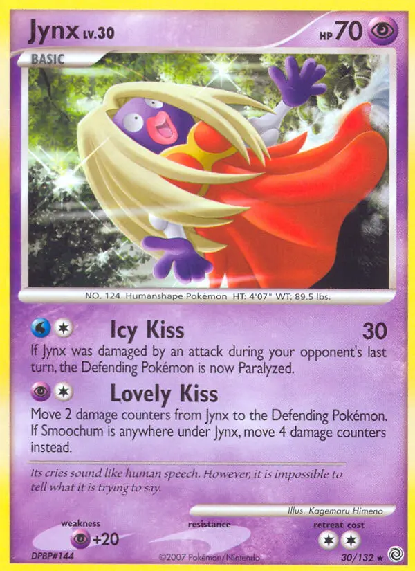 Jynx Rare Pokemon card #30 from Secret Wonders