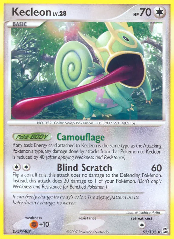 Kecleon Uncommon Pokemon card #52 from Secret Wonders