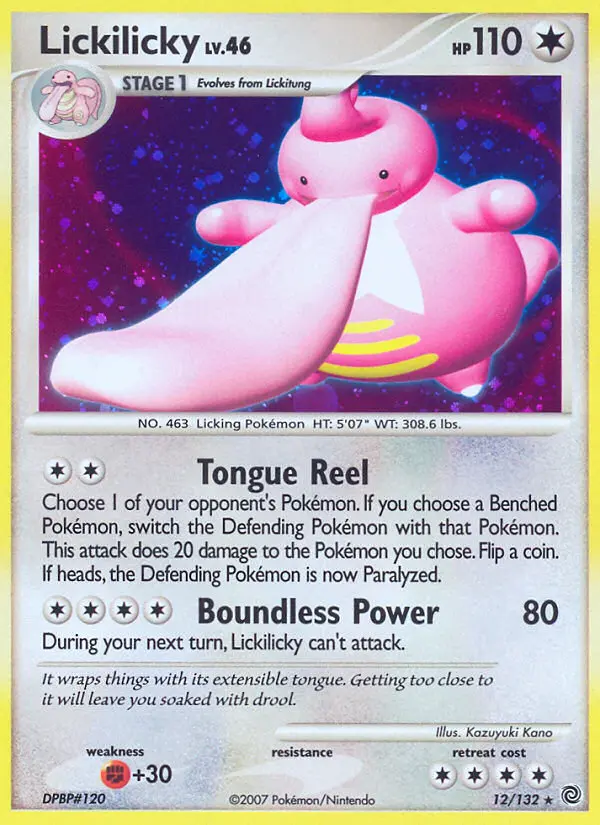 Lickilicky Rare Holo Pokemon card #12 from Secret Wonders