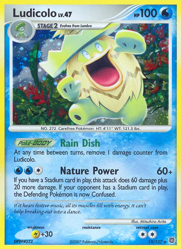 Ludicolo Rare Holo Pokemon card #13 from Secret Wonders