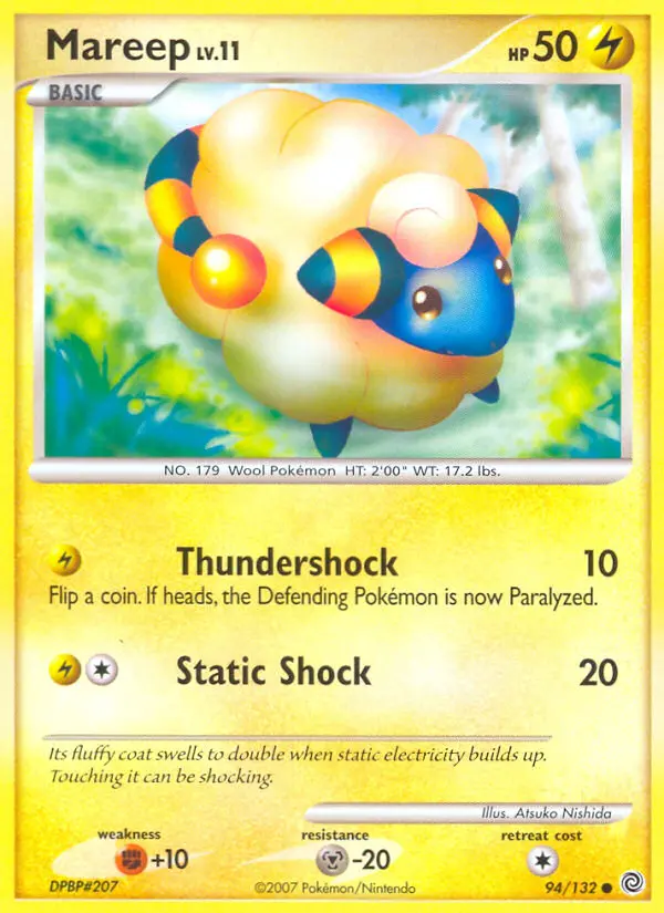 Mareep Common Pokemon card #94 from Secret Wonders