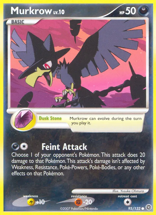 Murkrow Common Pokemon card #95 from Secret Wonders