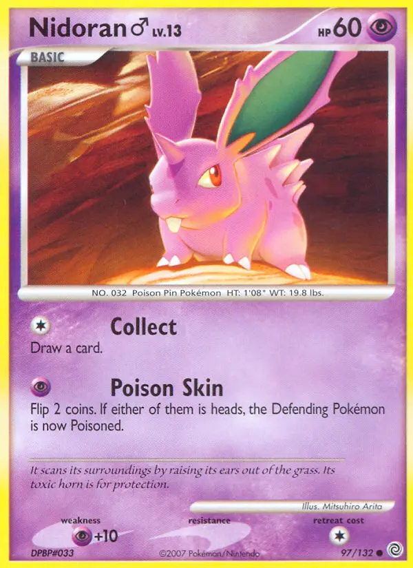 Nidoran♂ Common Pokemon card #97 from Secret Wonders
