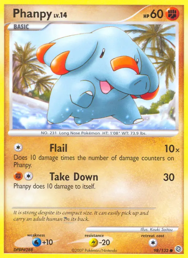 Phanpy Common Pokemon card #98 from Secret Wonders
