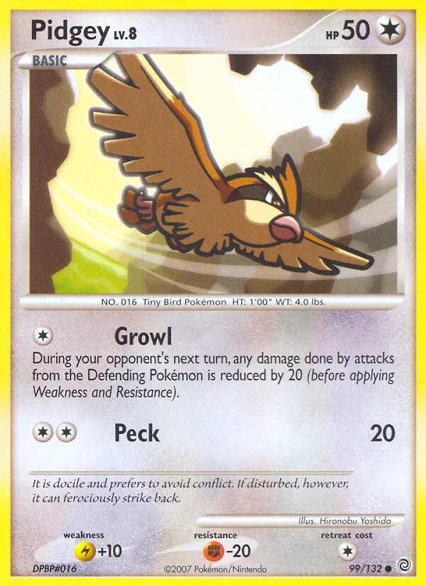 Pidgey Common Pokemon card #99 from Secret Wonders