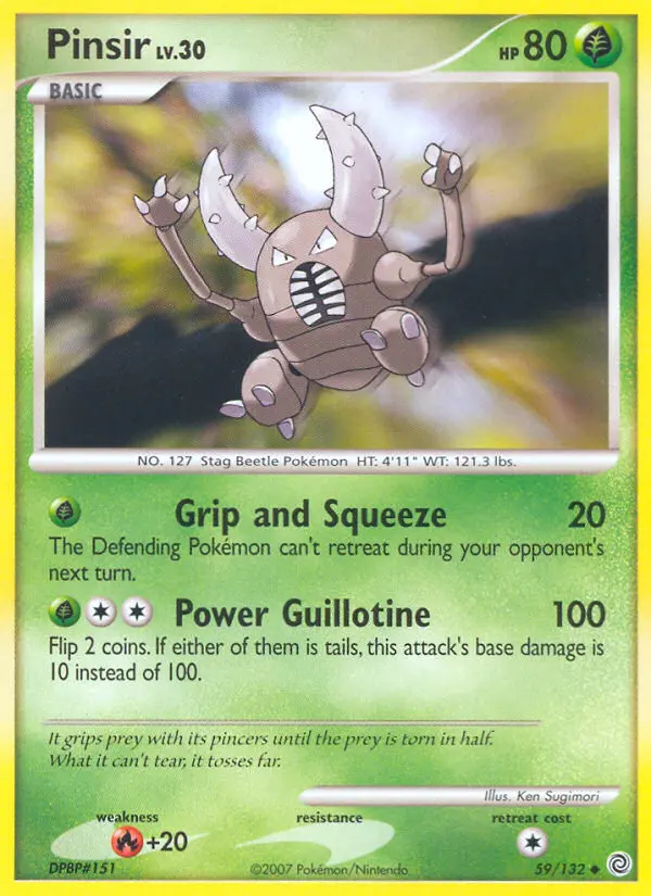 Pinsir Uncommon Pokemon card #59 from Secret Wonders