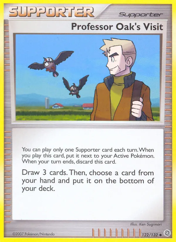 Professor Oak's Visit Uncommon Pokemon card #122 from Secret Wonders