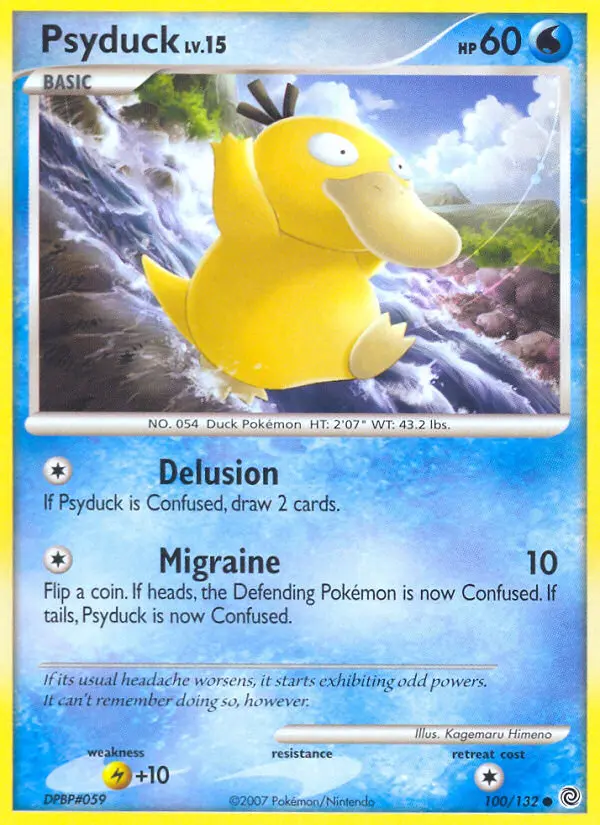 Psyduck Common Pokemon card #100 from Secret Wonders