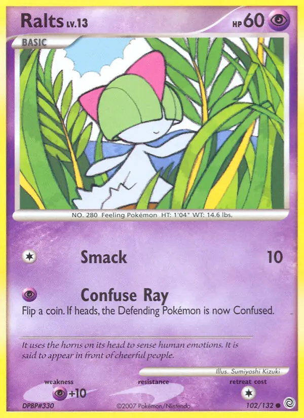 Ralts Common Pokemon card #102 from Secret Wonders