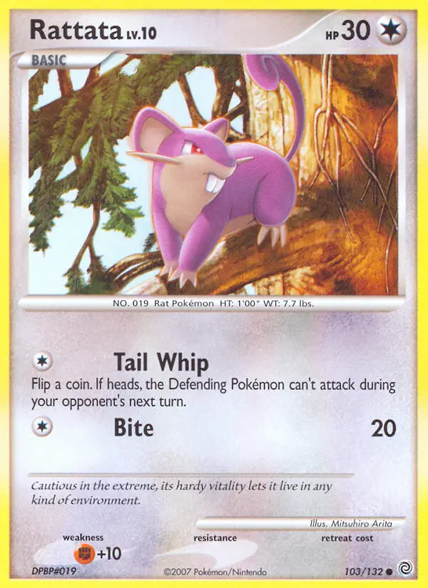 Rattata Common Pokemon card #103 from Secret Wonders