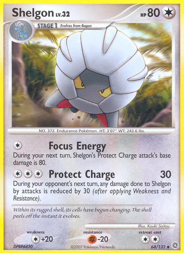 Shelgon Uncommon Pokemon card #64 from Secret Wonders