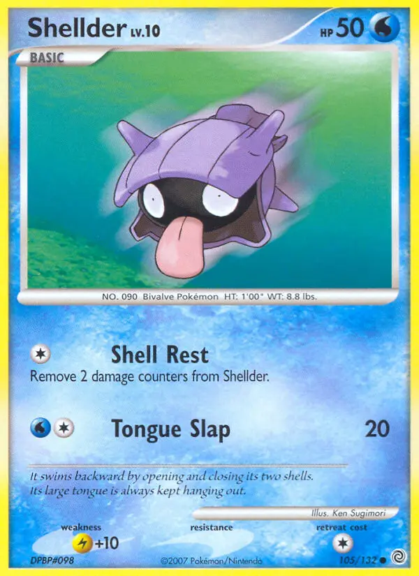 Shellder Common Pokemon card #105 from Secret Wonders