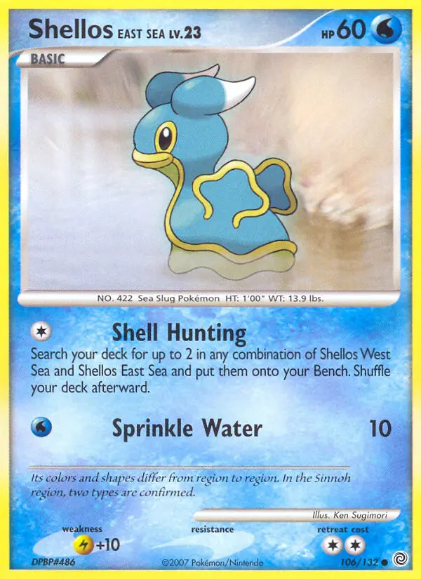 Shellos East Sea Common Pokemon card #106 from Secret Wonders