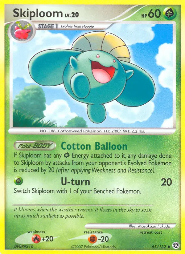 Skiploom Uncommon Pokemon card #65 from Secret Wonders