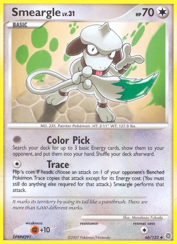 Smeargle Uncommon Pokemon card #66 from Secret Wonders