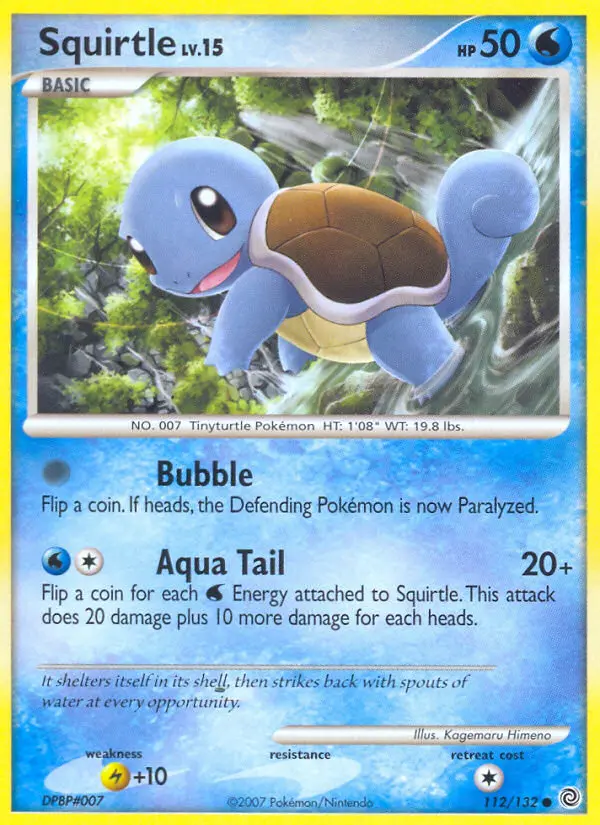 Squirtle Common Pokemon card #112 from Secret Wonders