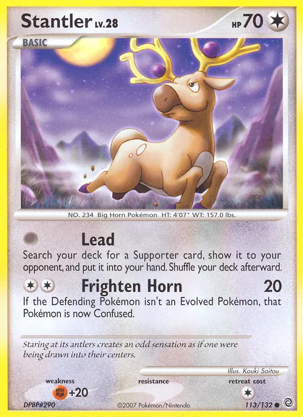 Stantler Common Pokemon card #113 from Secret Wonders
