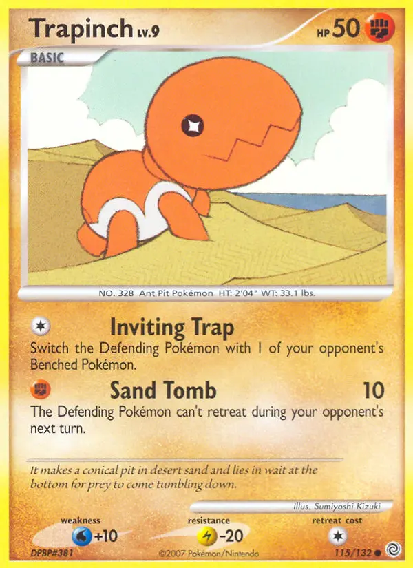 Trapinch Common Pokemon card #115 from Secret Wonders