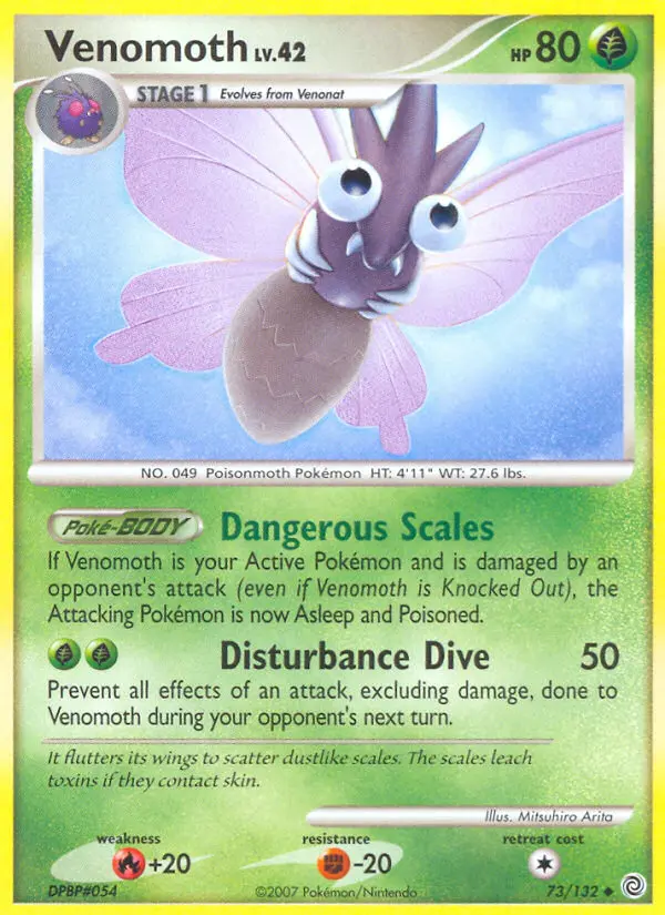Venomoth Uncommon Pokemon card #73 from Secret Wonders