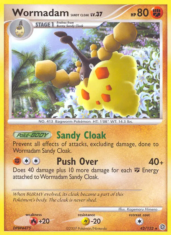 Wormadam Sandy Cloak Rare Pokemon card #42 from Secret Wonders
