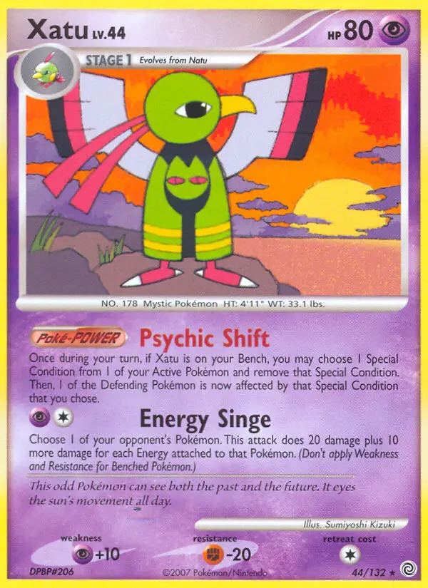 Xatu Rare Pokemon card #44 from Secret Wonders
