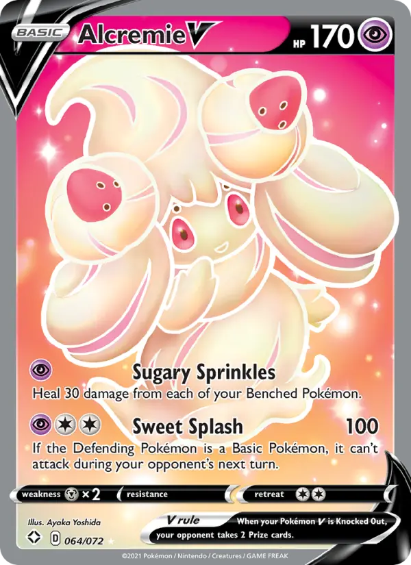 Alcremie V Ultra Rare Pokemon card #64 from Shining Fates