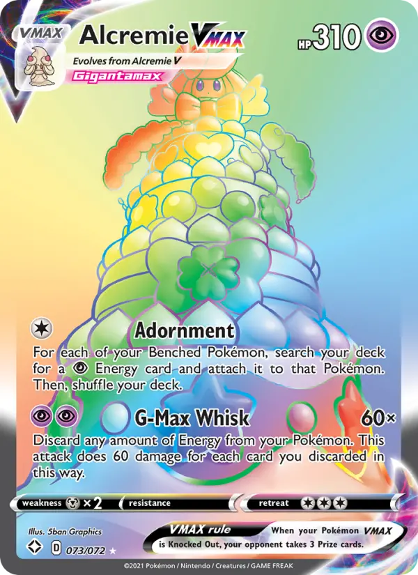Alcremie VMAX Secret Rare Pokemon card #73 from Shining Fates