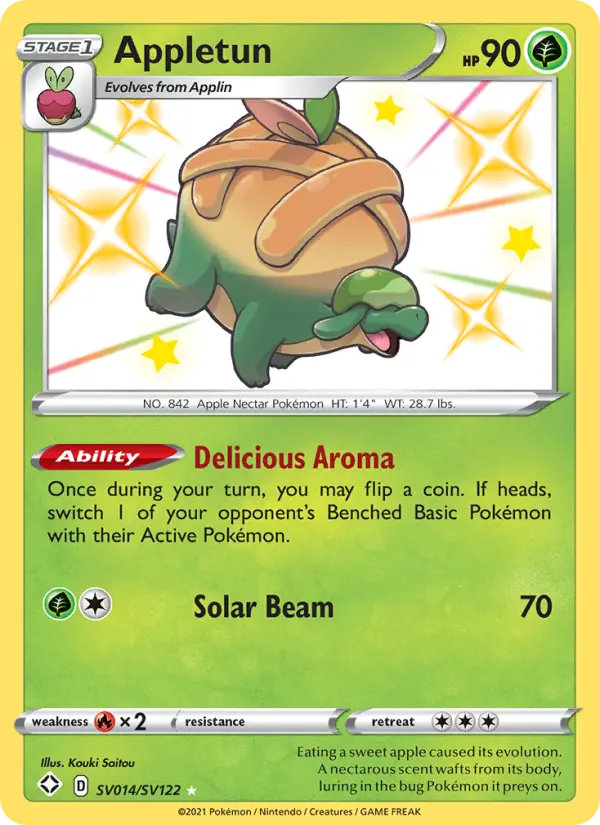 Appletun Shiny rare Pokemon card #SV014 from Shining Fates
