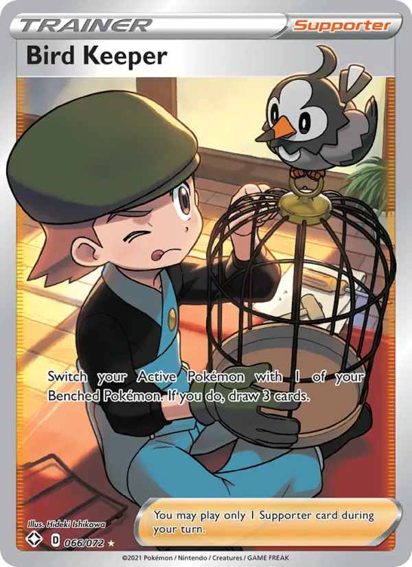 Bird Keeper Ultra Rare Pokemon card #66 from Shining Fates