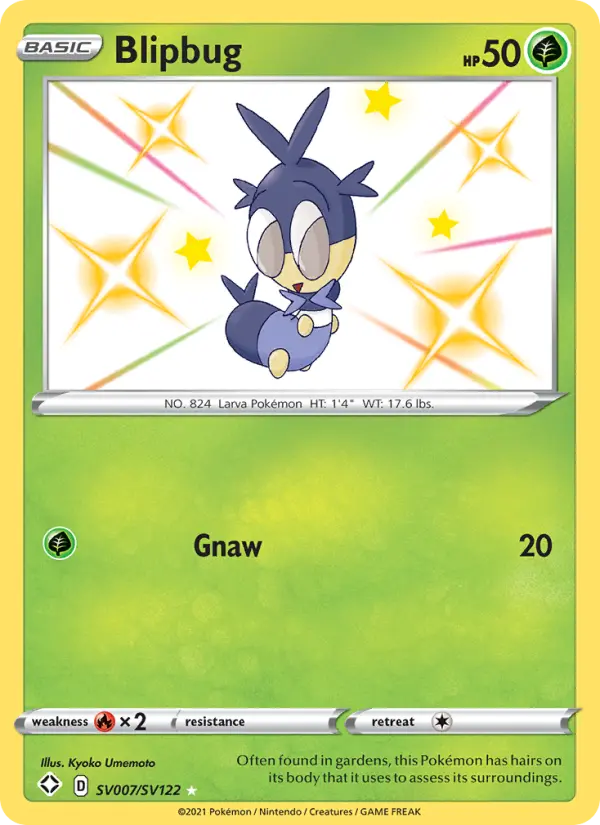 Blipbug Shiny rare Pokemon card #SV007 from Shining Fates