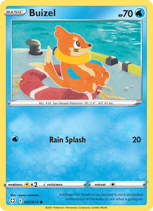 Buizel Common Pokemon card #22 from Shining Fates