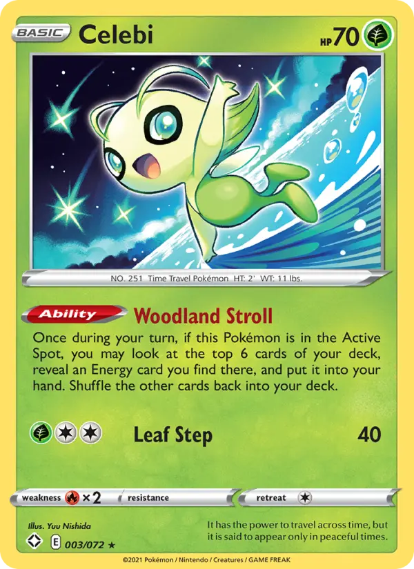 Celebi Rare Pokemon card #3 from Shining Fates
