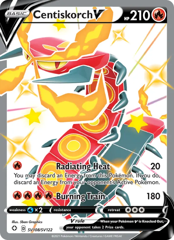Centiskorch V Shiny rare V Pokemon card #SV108 from Shining Fates