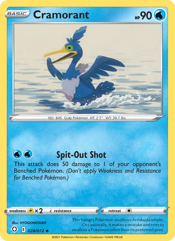 Cramorant Uncommon Pokemon card #28 from Shining Fates