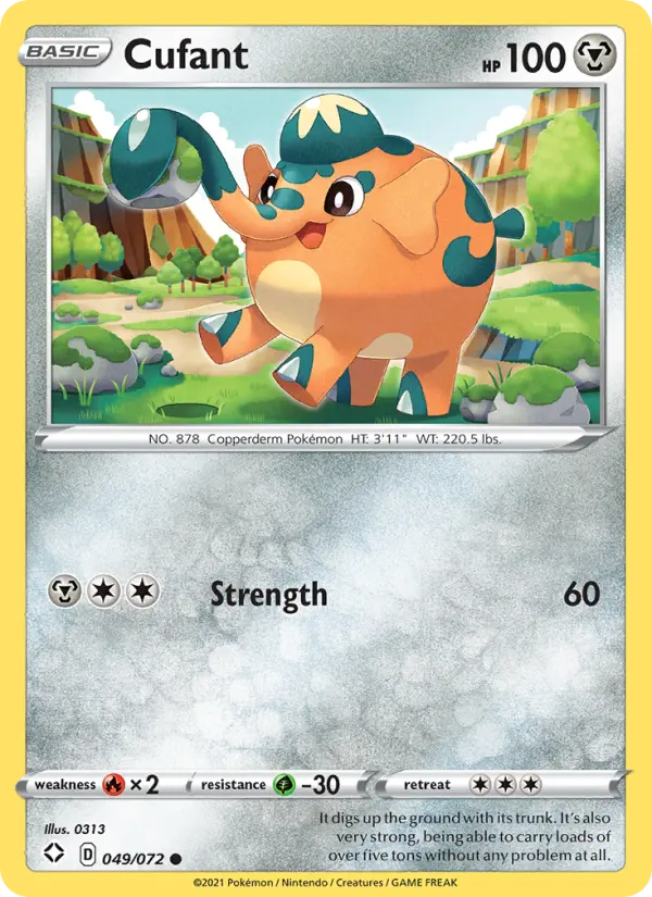Cufant Common Pokemon card #49 from Shining Fates