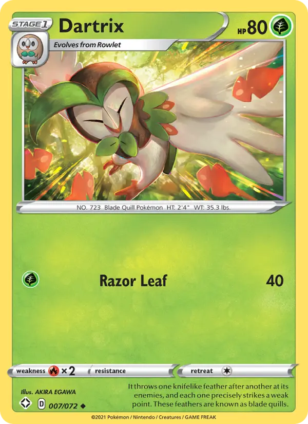 Dartrix Uncommon Pokemon card #7 from Shining Fates
