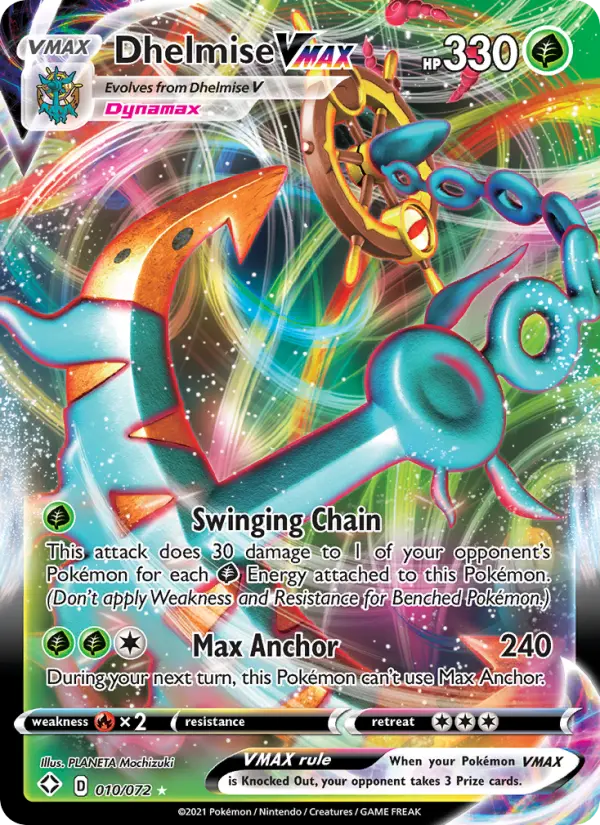 Dhelmise VMAX Ultra Rare Pokemon card #10 from Shining Fates