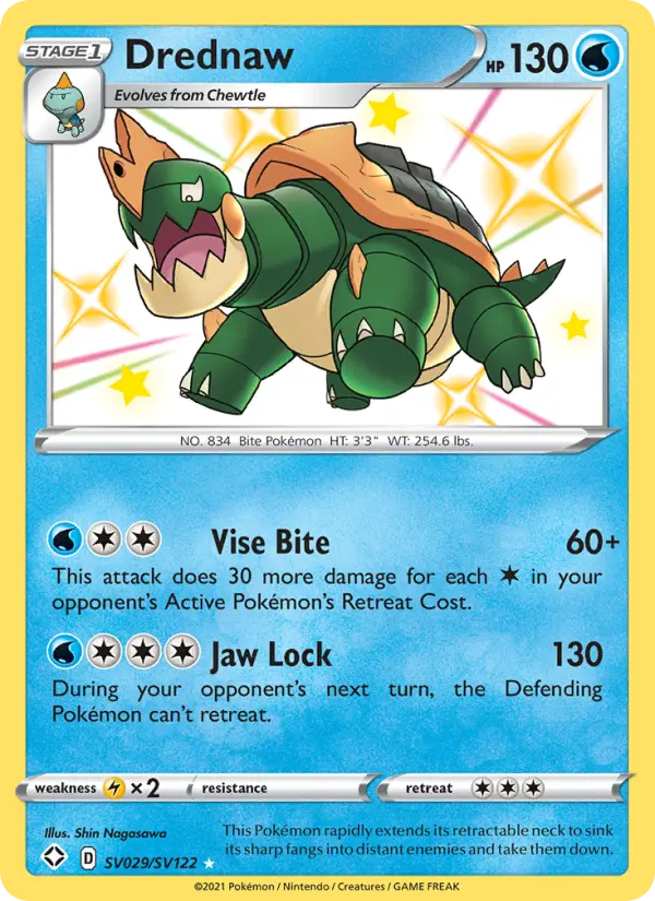 Drednaw Shiny rare Pokemon card #SV029 from Shining Fates