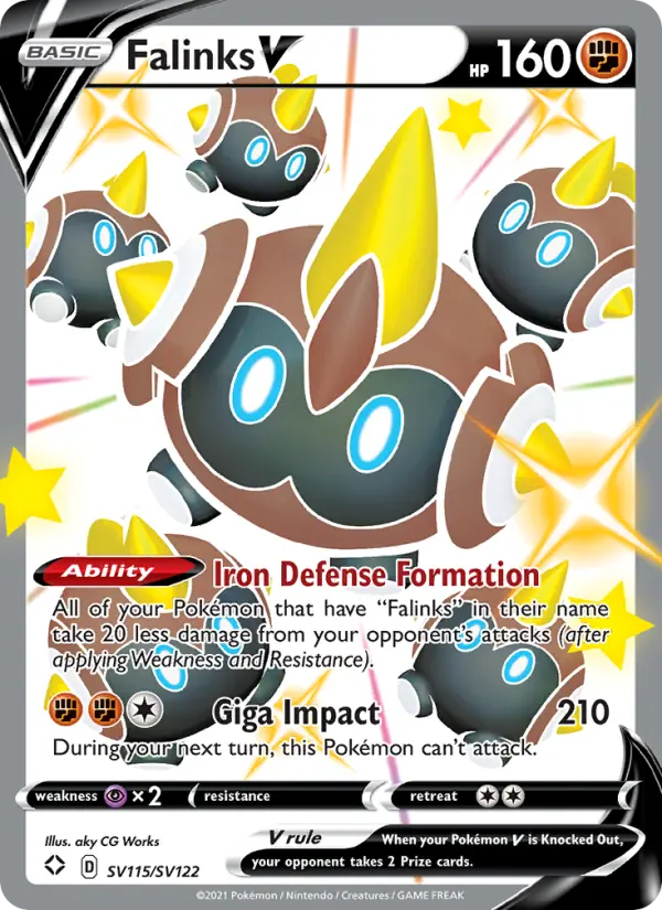 Falinks V Shiny rare V Pokemon card #SV115 from Shining Fates