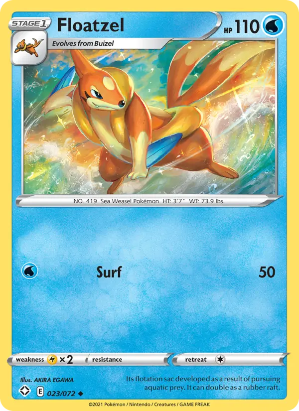 Floatzel Uncommon Pokemon card #23 from Shining Fates
