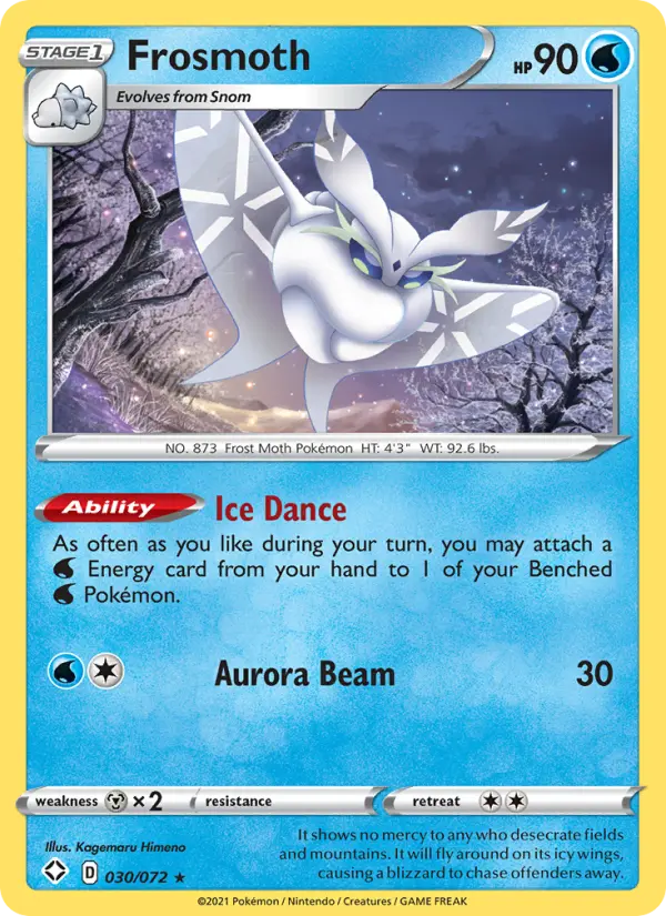 Frosmoth Holo Rare Pokemon card #30 from Shining Fates