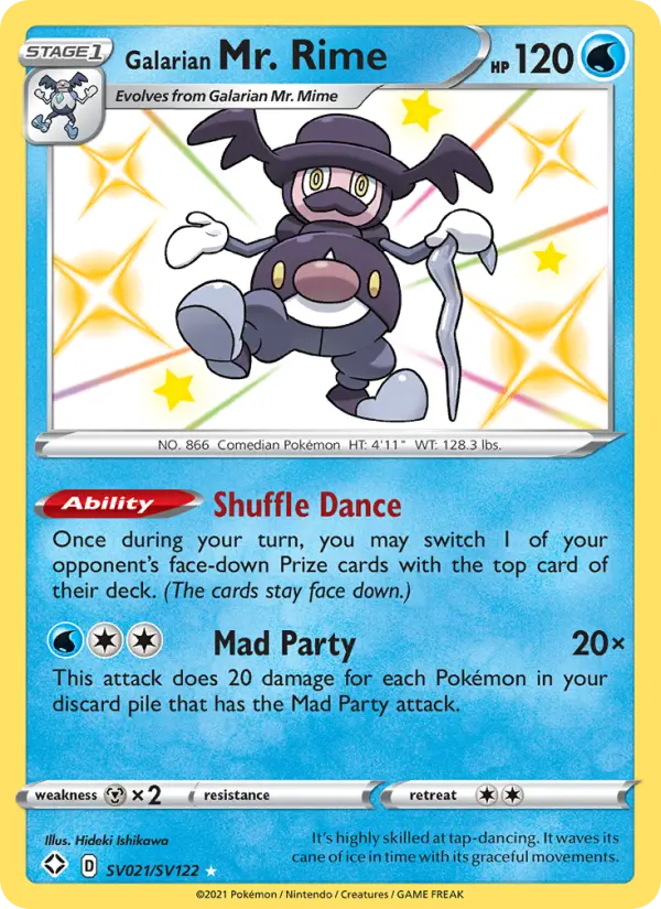 Galarian Mr. Rime Shiny rare Pokemon card #SV021 from Shining Fates