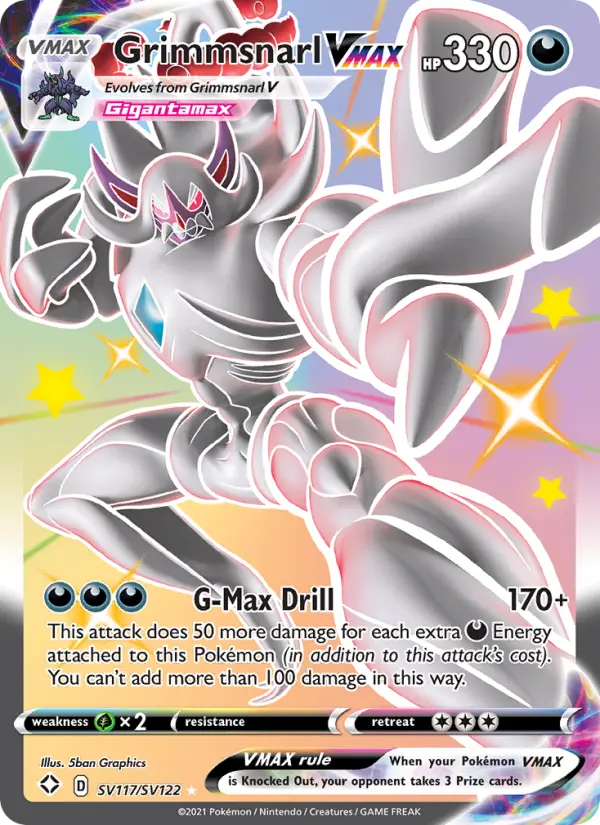 Grimmsnarl VMAX Shiny rare VMAX Pokemon card #SV117 from Shining Fates