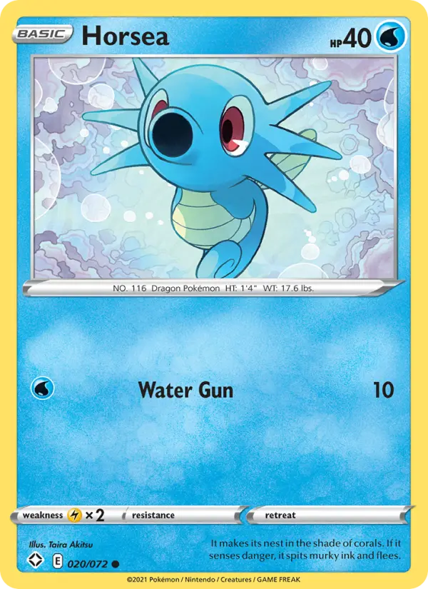 Horsea Common Pokemon card #20 from Shining Fates