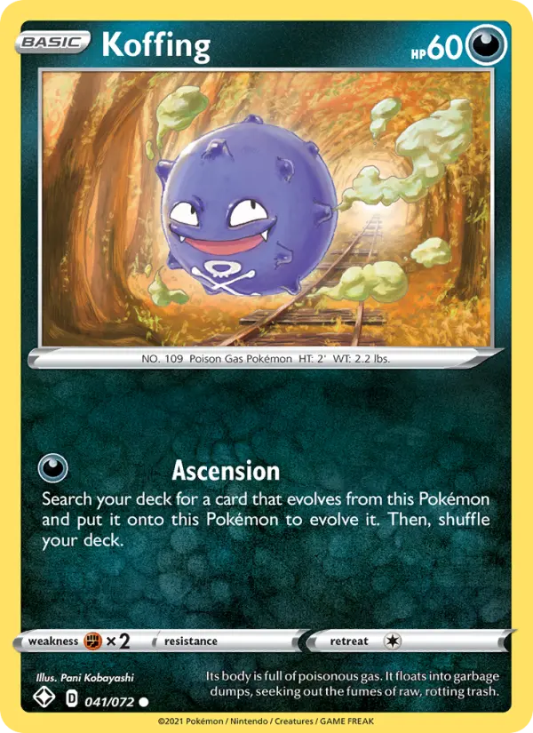 Koffing Common Pokemon card #41 from Shining Fates