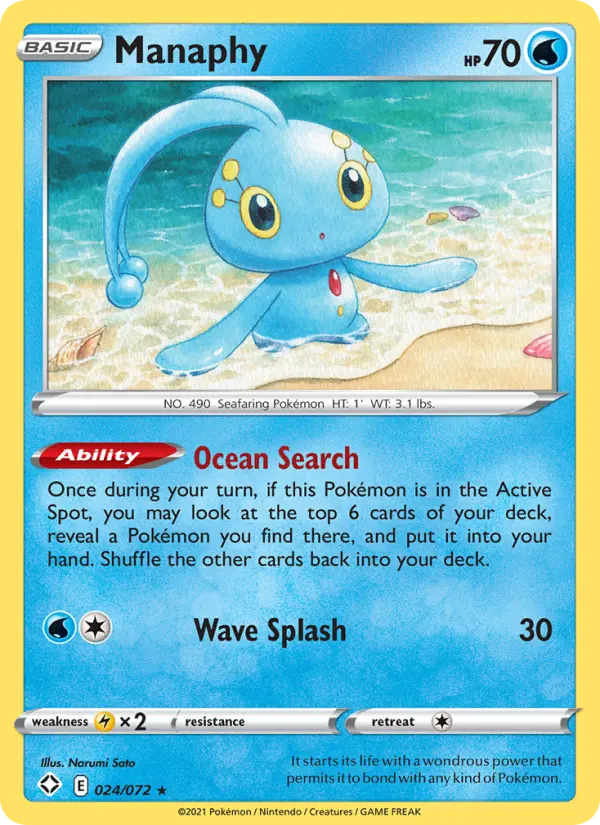 Manaphy Rare Pokemon card #24 from Shining Fates
