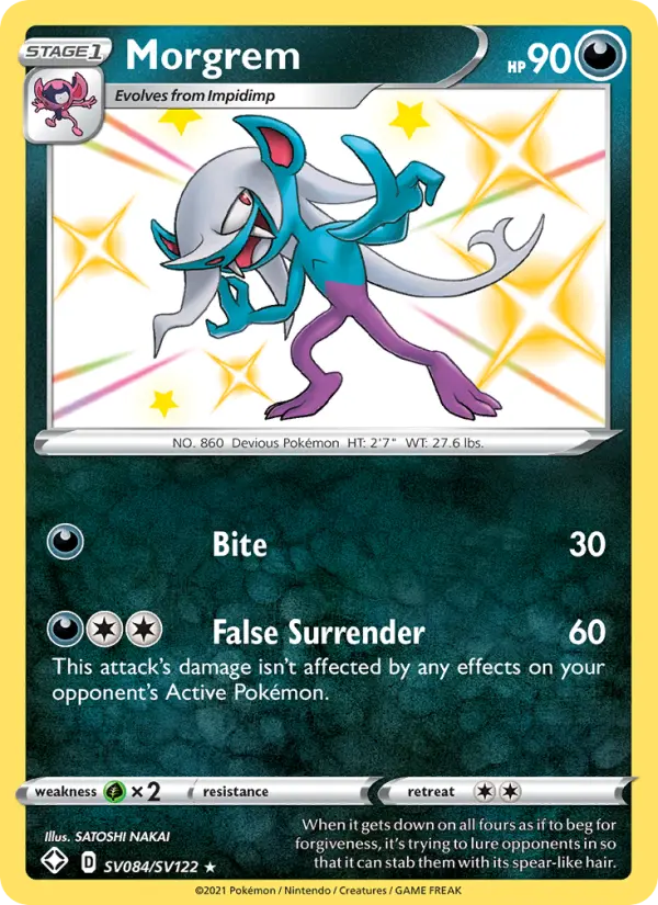 Morgrem Shiny rare Pokemon card #SV084 from Shining Fates