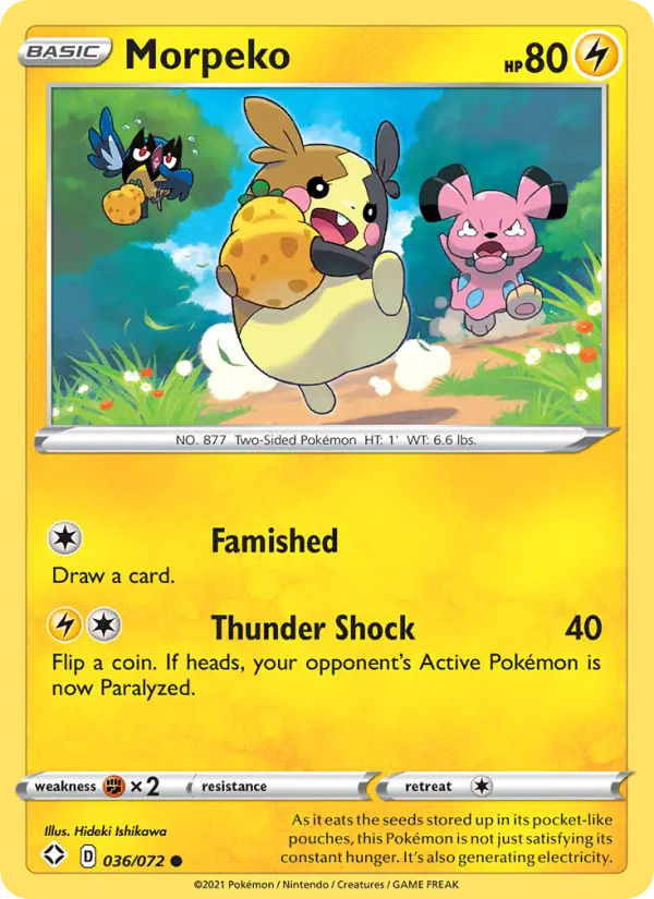 Morpeko Common Pokemon card #36 from Shining Fates