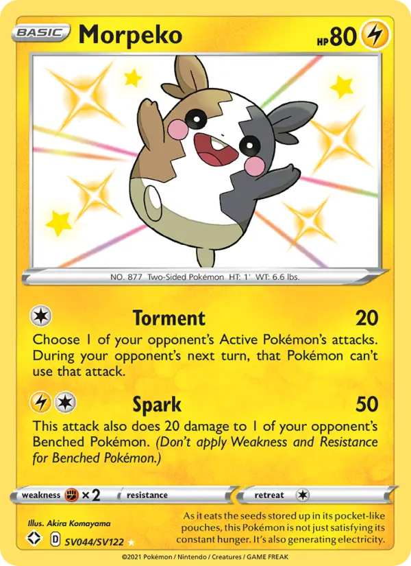 Morpeko Shiny rare Pokemon card #SV044 from Shining Fates